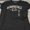 AEROPOSTALE Women's Aero Ss Graphic Tee-Collegiate, Dark Black, M