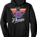 Love Florida Vintage Gift Sunset Style Design Idea 80s Pullover Hoodie, Size Small