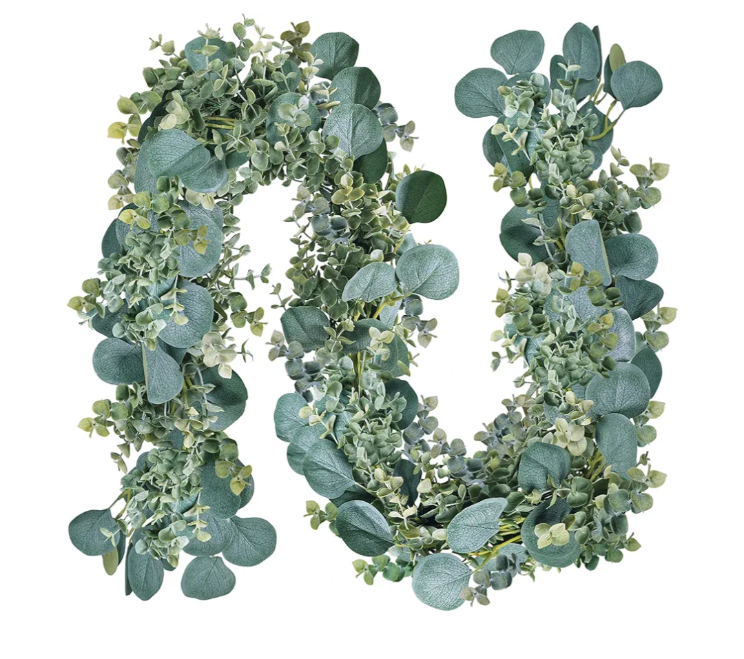 8.3' Long Faux Eucalyptus Greenery Garland - Silver Dollar Eucalyptus for Wedding Arch, Swag, Backdrop, Doorways, Mantel, Table Runner - Indoor/Outdoor