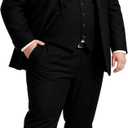 GATMSTZ 3 Piece Suit for Men Big and Tall Classic Fit Men Tuxedo Suit Set Jacket Vest Pants (54, Black)