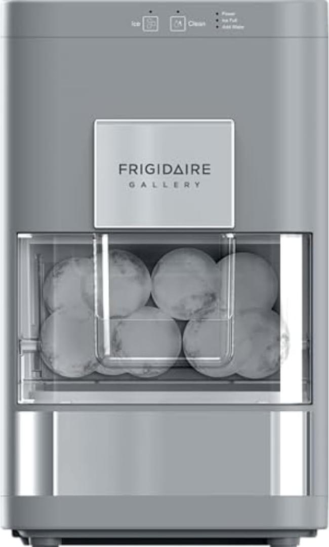 Frigidaire, EFIC240 Countertop Artisanal Sphere Ice Machine, Transparent Window, Gourmet Ice Maker, 84 Sphere per Day Capacity, Auto Self Cleaning Ice Making Machine (Grey)