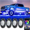 4 Pods RGB LED Rock Lights, Underglow Multicolor Neon Light Kit, Wheel Well Light with APP Control & Music Mode, Under Glow Lights for Trucks,Jeep,SUV,Golf Cart,ATV,Pickup Off Road,12V