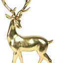 Newman House Studio Gold Reindeer Christmas Decoration Indoor - Large Christmas Reindeer Decor Statue 11 * 6.9 * 20.9 Inch