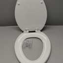 KOHLER Stonewood Quiet-Close Elongated Toilet Seat, Slow Close Design, Durable Wood, Easy Installation, Universal Fit, White Finish, K-20466-0
