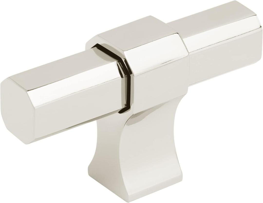 Amerock | Cabinet Knob | Polished Nickel | 2-3/8 inch (60 mm) Length | Remington | 1 Pack | Drawer Knob | Cabinet Hardware