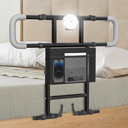 Seeutek Bed Rails for Elderly Adults Safety, Foldable Bed Assist Rails for Seniors, Adjustable Bed Side Rails with Safety Strap & Storage Pocket & LED Light, Fit Queen Twin King Beds