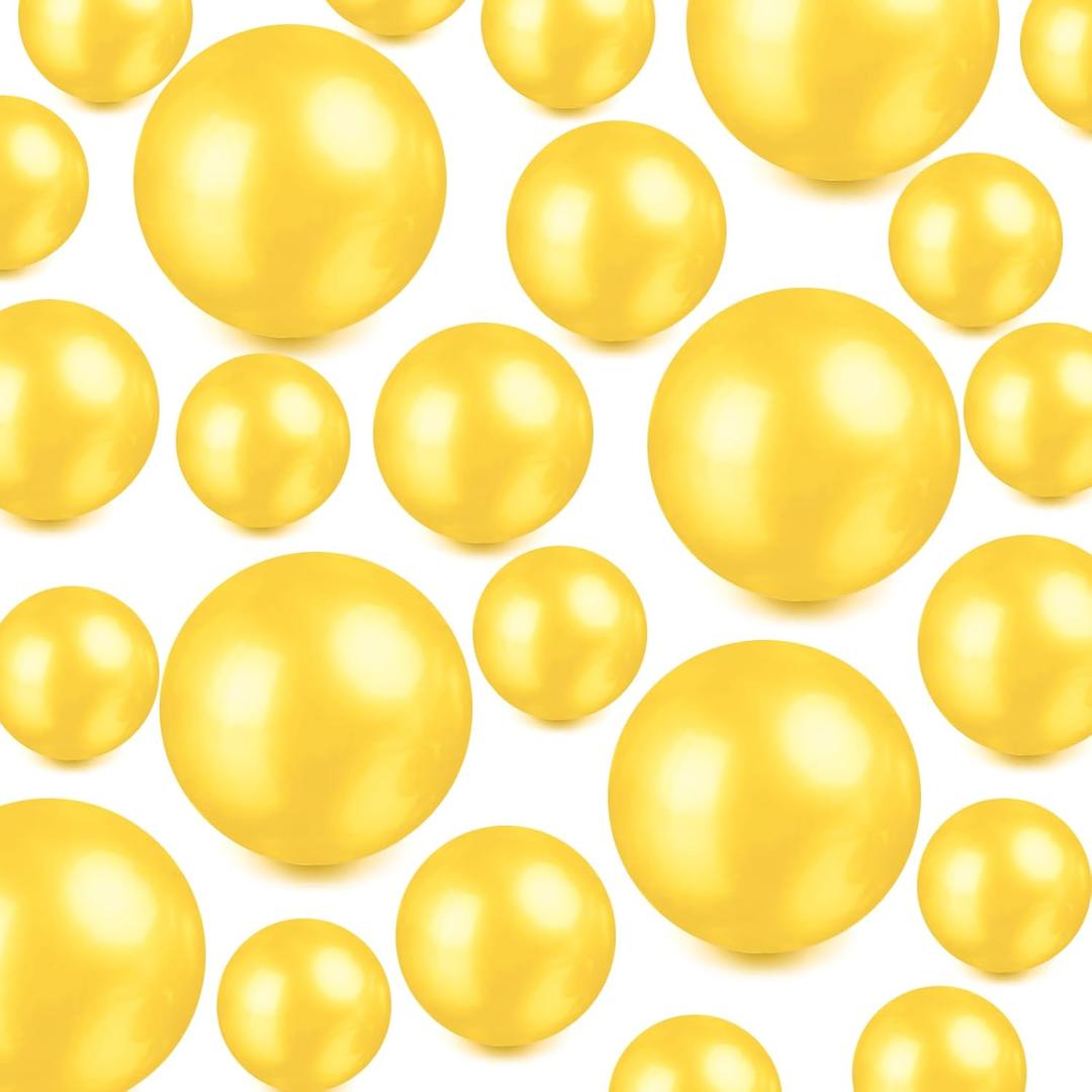 420Pieces Floating NO Hole Pearls for Centerpiece Glass Vases,Floating Bright Gold Pearls Beads for Tall Vase Filler Floatings Candles for Wedding
