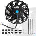 7 Inch 7 Black Universal Electric Radiator Slim Fan 12V 80W High Performance Cooling Push Pull w/Mounting Kit 1PCS