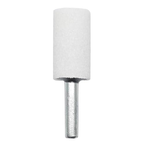 6 Pcs Grinding Stone 1/4" Shank 16mm Diameter Cylindrical Rotary Grinding Bits, Suitable for Metal Grinding and Polishing(White Corundum)