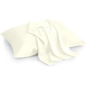 Pack of 2 Toddler Travel Pillow Cases 100% Soft Egyptian Cotton, 500 Thread Count with Zipper Closure for Small Travel Pillowcase 12x16 inch, Ivory Solid