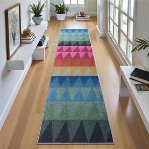 Long Runner Rug 2.5' x 10' for Hallways, Washable Rugs Non Slip Kitchen Mats for Floor, Colorful Carpet Runner Mat for Bedroom, Laundry, Living Room