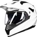 ILM Off Road Motorcycle Dual Sport Helmet Full Face Sun Visor Dirt Bike ATV Motocross Casco DOT Certified Model 606V (Small, White)