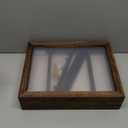 Shadow Box Frame 11x14, Deep Shadow Box Display Case with Linen Back and Removable Shelves, Wooden Memory Box for Wedding Bouquet, Photos, Medals, Keepsakes (Brown)