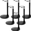 Yaocom 6 Pcs Adjustable Doll Stands for 12 Inch to 18 Inch Dolls Display Stand with Expandable Waist Wire Action Figure Display (Black)