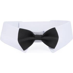 Segarty Dog Bow Tie for Neck Girths 16.5-21.2 in, Adjustable Bowtie Collar for Extra Large Dogs, Dog Neck Tie Tuxedo Comfortable Cotton Boy Pets Grooming Accessories for Wedding Holiday Birthday Party (XL, black)