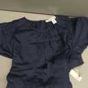 Essentials Women's RelaxedFit Cotton Sateen Crewneck Tiered Midi Dress, Navy, XXLarge