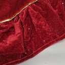 Vertintong Mini Christmas Tree Skirt Velvet Plush Tiny 30 Inch Dark Red Vintage Christmas Tree Skirts Luxury Miniature Farmhouse Xmas Decorations for Home Party Winter