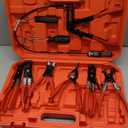 BETOOLL 9pc Hose Clamp Pliers, Professional Automotive with Flexible Wire Long Reach, Clic R Type Swivel Jaw and Flat Band Pliers for Coolant Radiator Heater/Water Hose (Red)