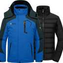 GEMYSE Men's Waterproof 3-in-1 Ski Snow Jacket Puffer Liner Insulated Winter Coat (Medium)