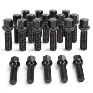 20PCS 14x1.5 Extended Lug Bolts with 45mm Shank Length Ball Seat, Aftermarket Black Wheel Lug Bolts for Spacers, Compatible A3 A4 A6 A8 S4 S6 S8 TT Jetta Allroad Volkswagen Quattro Golf Tiguan Passat