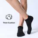 FITRELL 6 Pack Men's Ankle Running Socks Low Cut Cushioned Athletic Sports Socks 7-9/9-12/12-15 (Black)