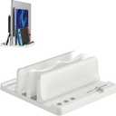 Vertical Laptop Stand Holder - Adjustable ABS Plastic Laptop Holder Vertical, Space-Saving 4 in 1 Compatible with All MacBook Pro Air, Mac, HP, Dell, Microsoft Surface (White)