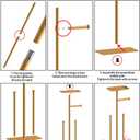 2 x Modern Bathroom Toilet Paper Holder Stand with Storage Shelf, Gold Metal, 23.2 Inch Height, 4-Roll Storage, Freestanding Design