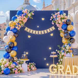 7FT x 7FT Navy Blue Square Arch Backdrop Covers Spandex Fitted Wedding Arch Covers Stretchy Backdrop for Baby Shower Birthday Party Bridal Shower Ceremony Photo Photography Background Decorations