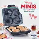 Dash Multi Mini Waffle Maker- Quad Waffle Maker for Family Breakfasts - Dual Nonstick Heating Plates & Easy-Release Surface - Compact & Fast-Heating - Aqua