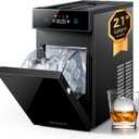 ecozy 2.1" Clear Ice Ball Maker Countertop with CrystalFlux Technology, Minimal Footprint Sphere Ice Maker with 8H Timer, 1 pc in 30 Mins, 48 pcs/Day, Self-Cleaning for Home Bar Whiskey & Bourbon