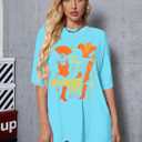 Oversized Country Music Shirts Women in My Music Era Tshirts Concert Lovers Gifts Casual Short Sleeve Tees (Blue, S)