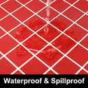 Rectangle Vinyl Table Cloth 30x72, Waterproof Elastic Fitted Tablecloth with Flannel Backing, Plastic Table Cover for Picnic, Camping, Outdoor, Red