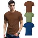 Men's Short Sleeve Crew Neck T-Shirt, with Modern Cut (Red, L)