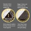 3 x Affirmation Sobriety Coin Gift Set | Silver & Gold AA Chip Medallion with Token Capsule, Stand & Card | Sobriety Gifts for Anniversary Month & Year for Men & Women in Recovery (Four Years)