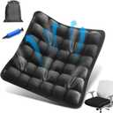 Travel Seat Cushion for Airplane  Inflatable 3D Air Cell Seat Cushions, Ergonomic Travel Cushion for Long Flights, Portable Seat Cushions Offer Support at Home, Work, Car, or in Transit (Black)