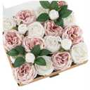 Ling's moment Artificial Flowers Silk Austin Roses Silk Flowers Artificial Roses w/Stem for Wedding Bouquets Centerpieces Party Home Decoration