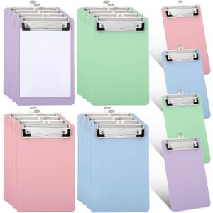 20 Pieces Small Clipboards 4.7x7.3 Inch Plastic Colorful Clipboards Cute Mini Clipboard Memo Size Pocket Clip Boards with Profile Clip A6 Clipboard for Classroom Office Supplies