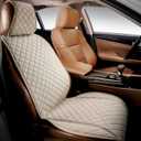 IVICY Suede Car Seat Cover for Cars  Soft & Non-Slip - Front Car Seat Protector Covers for Most Automotive, Vans, SUVs, Trucks - 1 Unit - Beige