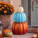 Wesiti 1 Pcs 21.3'' Large Faux Stackable Pumpkins Outdoor for Front Porch