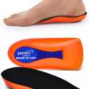 Plantar Fasciitis Inoles Heel Cup[Poron -Made in USA] Women Men Heel Insoles for Heel Pain,Heel Spurs, Flat Feet, Tendonitis, Shock Absorption Inserts (Black, Women 6-11.5 / Mmen 4.5-9.5)