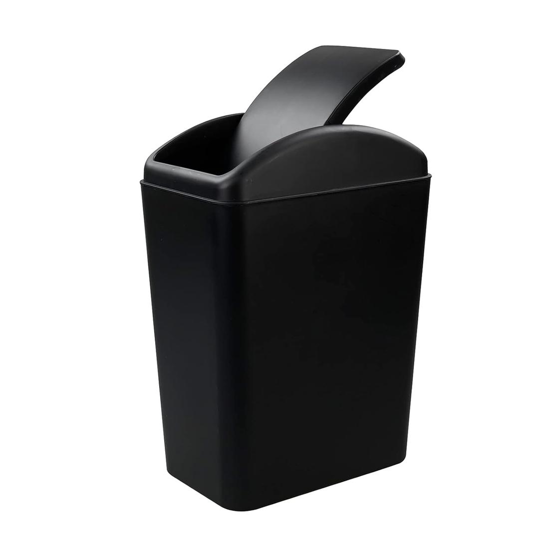 4.2 Gallon Plastic Can with Swing Lid, Swing Top Garbage Can, Black