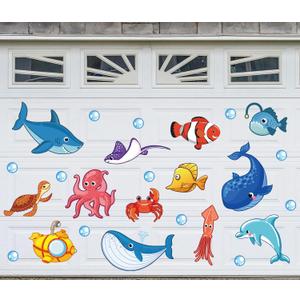 Summer Garage Decoration Magnet Stickers Ocean Animal Refrigerator Decals for Summer Home Party Room Garage Door Car