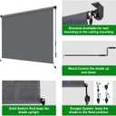 HENG FENG Outdoor Roller Shade 7' W x 8' H, 95% UV Block Cordless with Splicing Design Exterior Patio Shades with Wand for Porch & Gazebo, UV Block & Weather Resistant Dark Grey