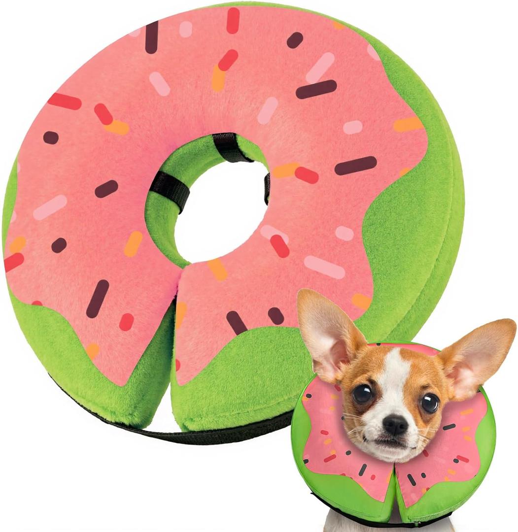 Gimars Inflatable Dog Cone Alternative Dog Donut Collar After Surgery, Soft Dog Neck Pillow Recovery Cone, E Collar and Elizabethan Collar Alternative for Puppies, Small Dogs, Cats