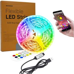LED Lights for TV 55-65inch, USB LED Light Strip 15ft with APP and Remote
