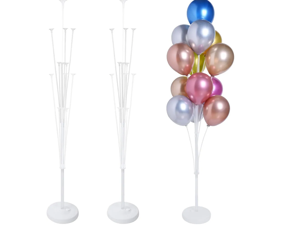 KATBUU 2 Sets of Balloon Stand Kit  62in Balloon Stands with Base, Balloon Sticks, Decorations for Party Birthday Wedding Baby Shower Gender Reveal Graduation