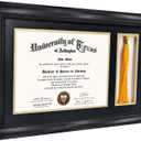 GMFrames Solid Wood Diploma Frame with Tassel Holder for 8.5x11 Certificate,Black Finish with Intricate Black Rope Detail,UV Protection Acrylic, 11x17 for 8.5x11 with Tassel