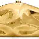 Acrylic Clutch Purse for Women Evening Bag, Irregular Shell Acrylic Purse Box Clutch with Chain for Party Wedding Prom, Gold 