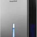 KeepGlad Dehumidifier, 98OZ Dehumidifiers for Home(1000sq.ft), Humidity Display Dehumidifier for Basement Bathroom Bedroom, Auto Shut Off, Washable Filter, Drain Hose, Timer, 7 Ambient Lights, Gray