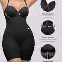 SHAPELLX Wedding Dresses Shapewear for Women Strapless Bodysuits Tummy Control Body Shaper Butt Lifting Shapewear (Black, L)